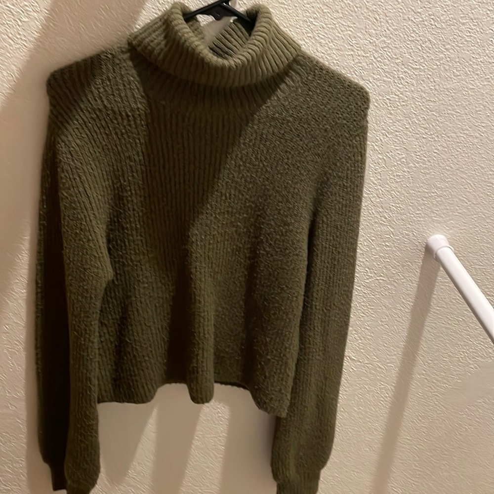 Garage Olive Green Turtleneck Sweater